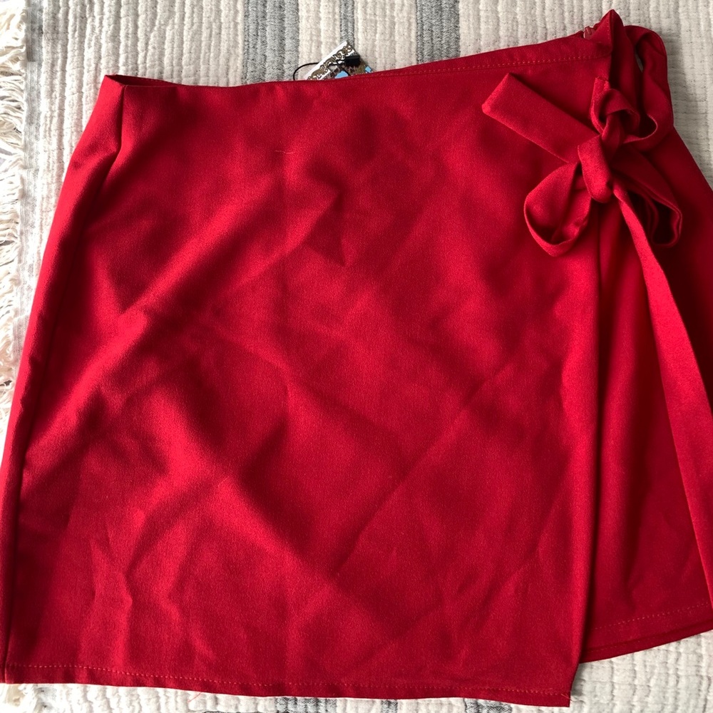 Boohoo wrap tie skirt